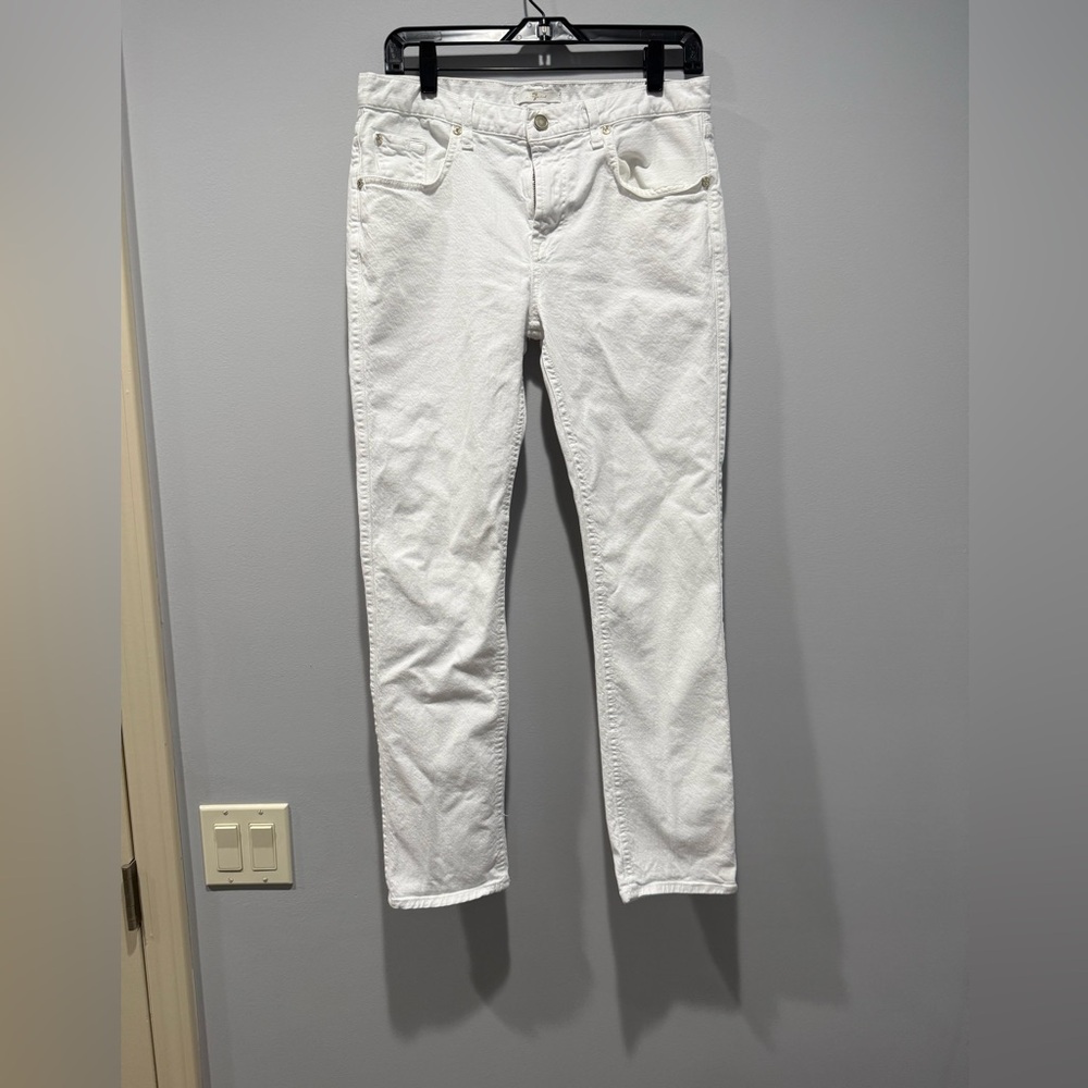 7 For All Mankind white slim straight women’s Jeans